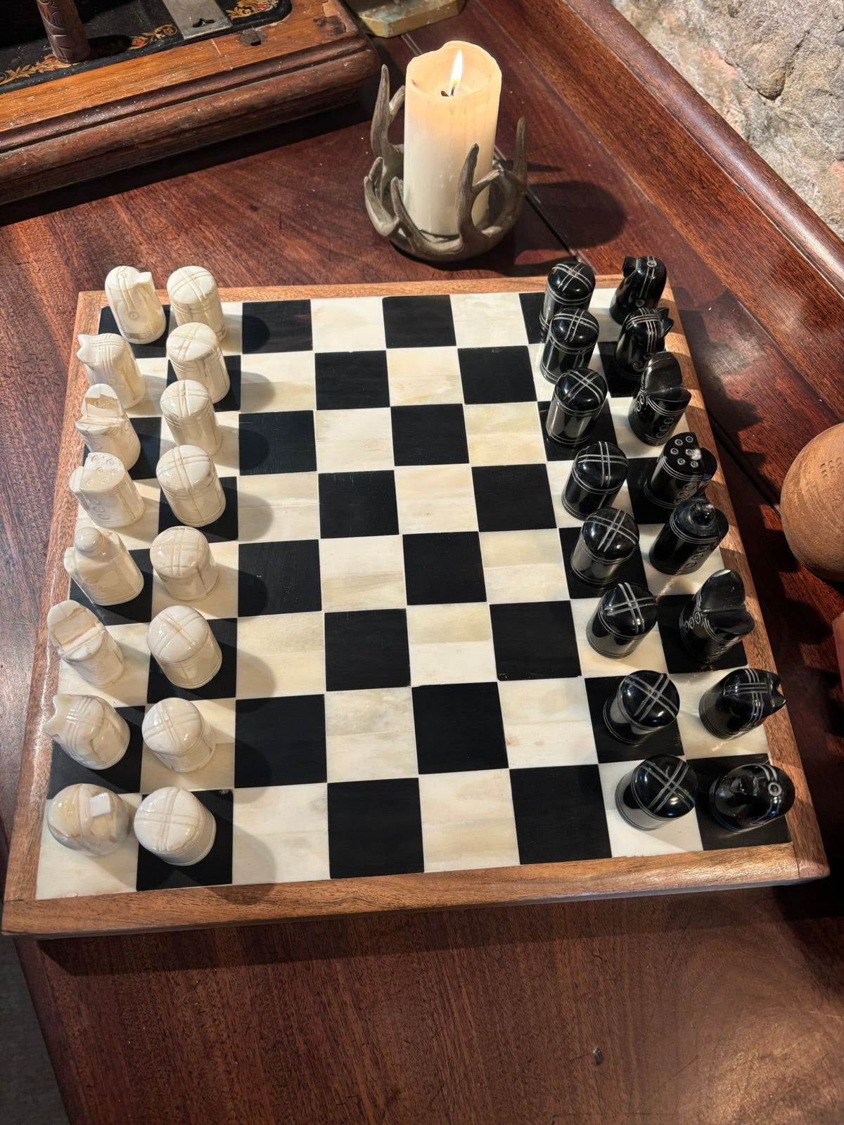 Sandomierz Chess Set — Replica in Bone & Horn - Bushman Survival