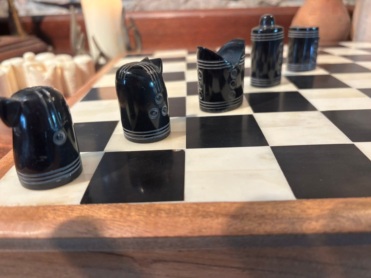 Sandomierz Chess Set — Replica in Bone & Horn - Bushman Survival