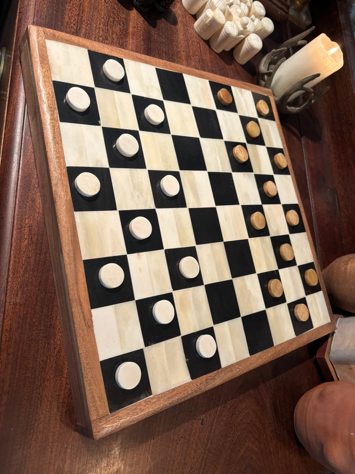 Sandomierz Chess Set — Replica in Bone & Horn - Bushman Survival