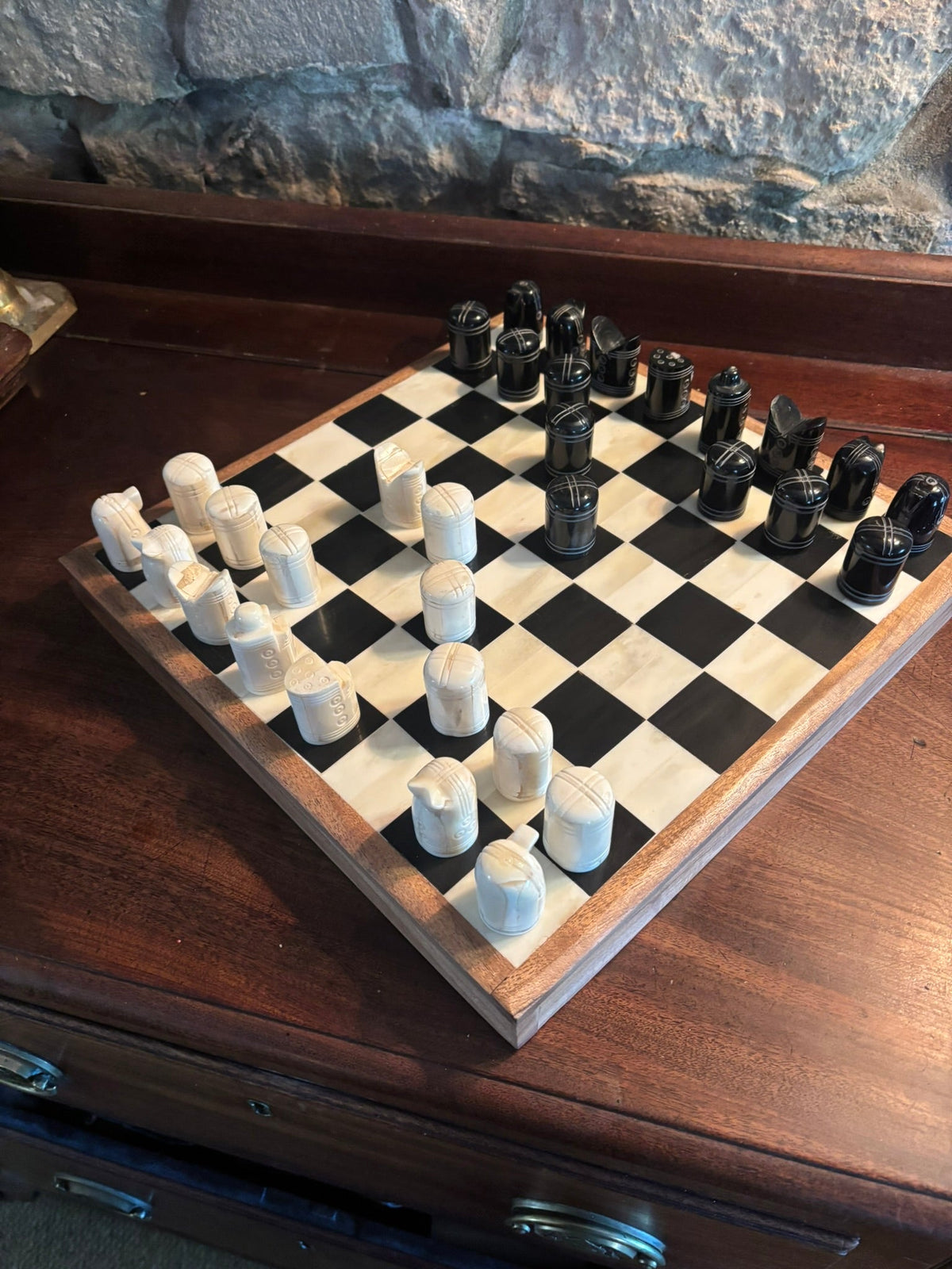 Sandomierz Chess Set — Replica in Bone & Horn - Bushman Survival