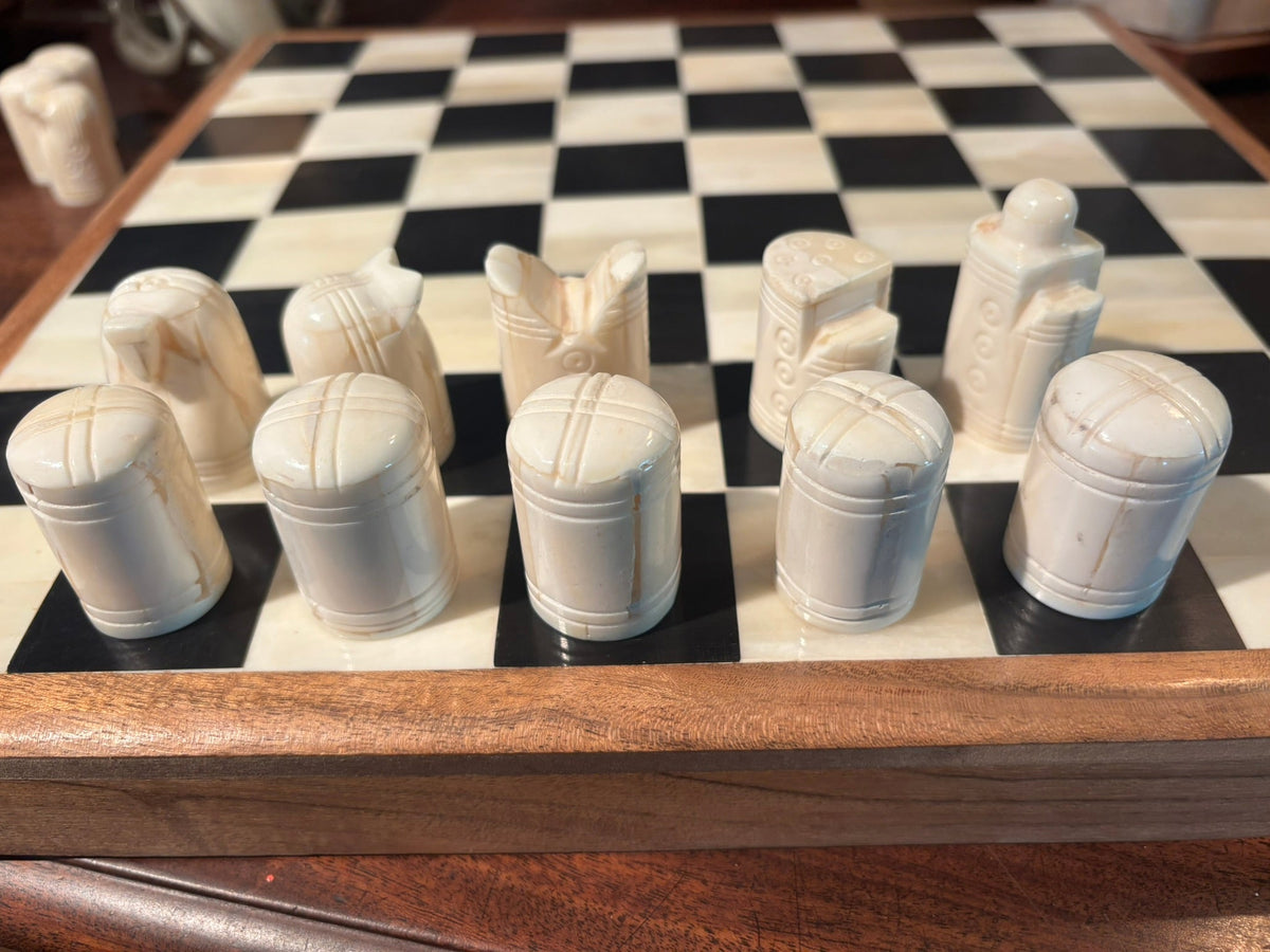 Sandomierz Chess Set — Replica in Bone & Horn - Bushman Survival