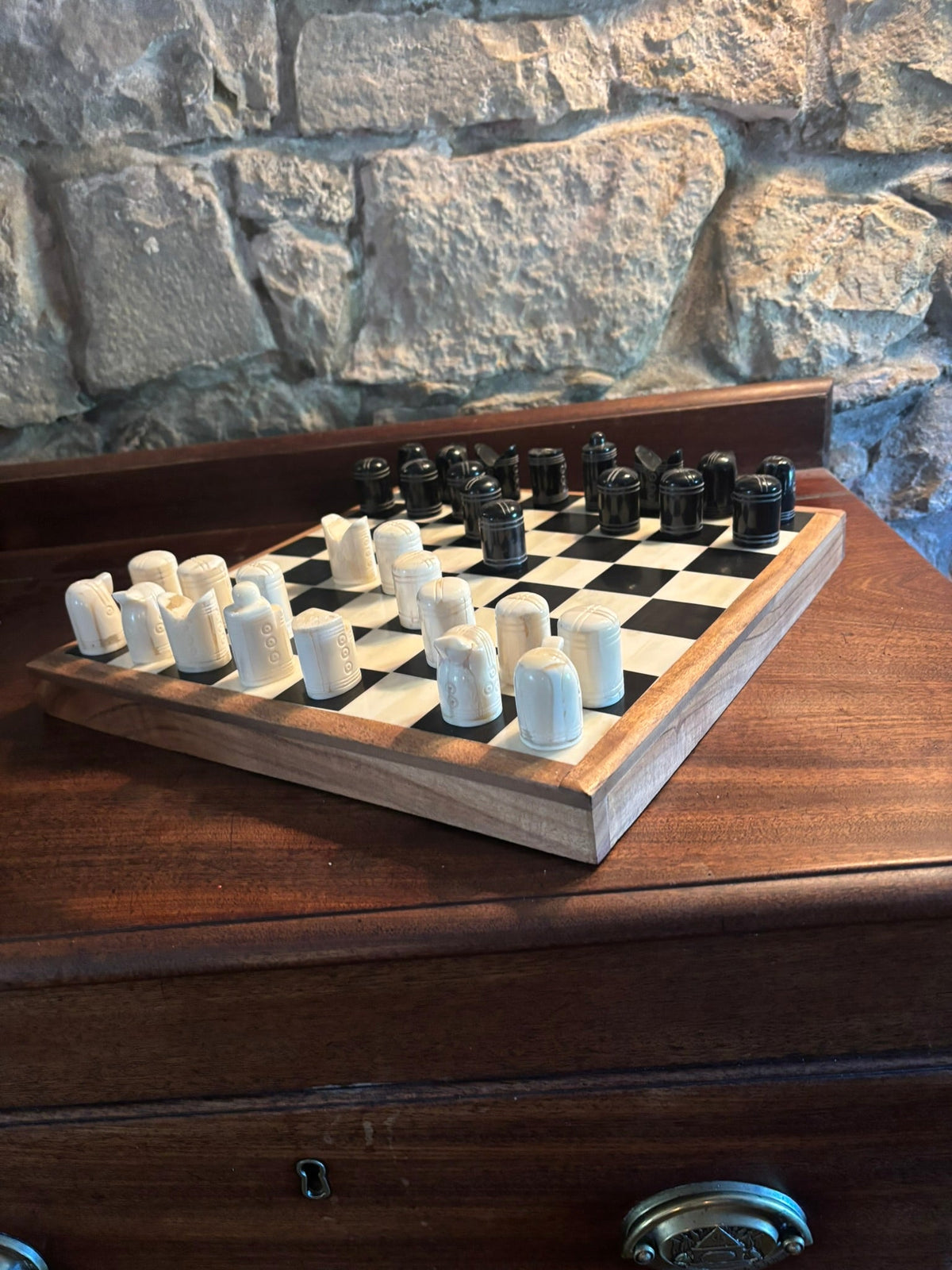 Sandomierz Chess Set — Replica in Bone & Horn - Bushman Survival