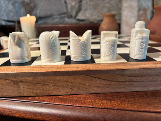 Sandomierz Chess Set — Replica in Bone & Horn - Bushman Survival