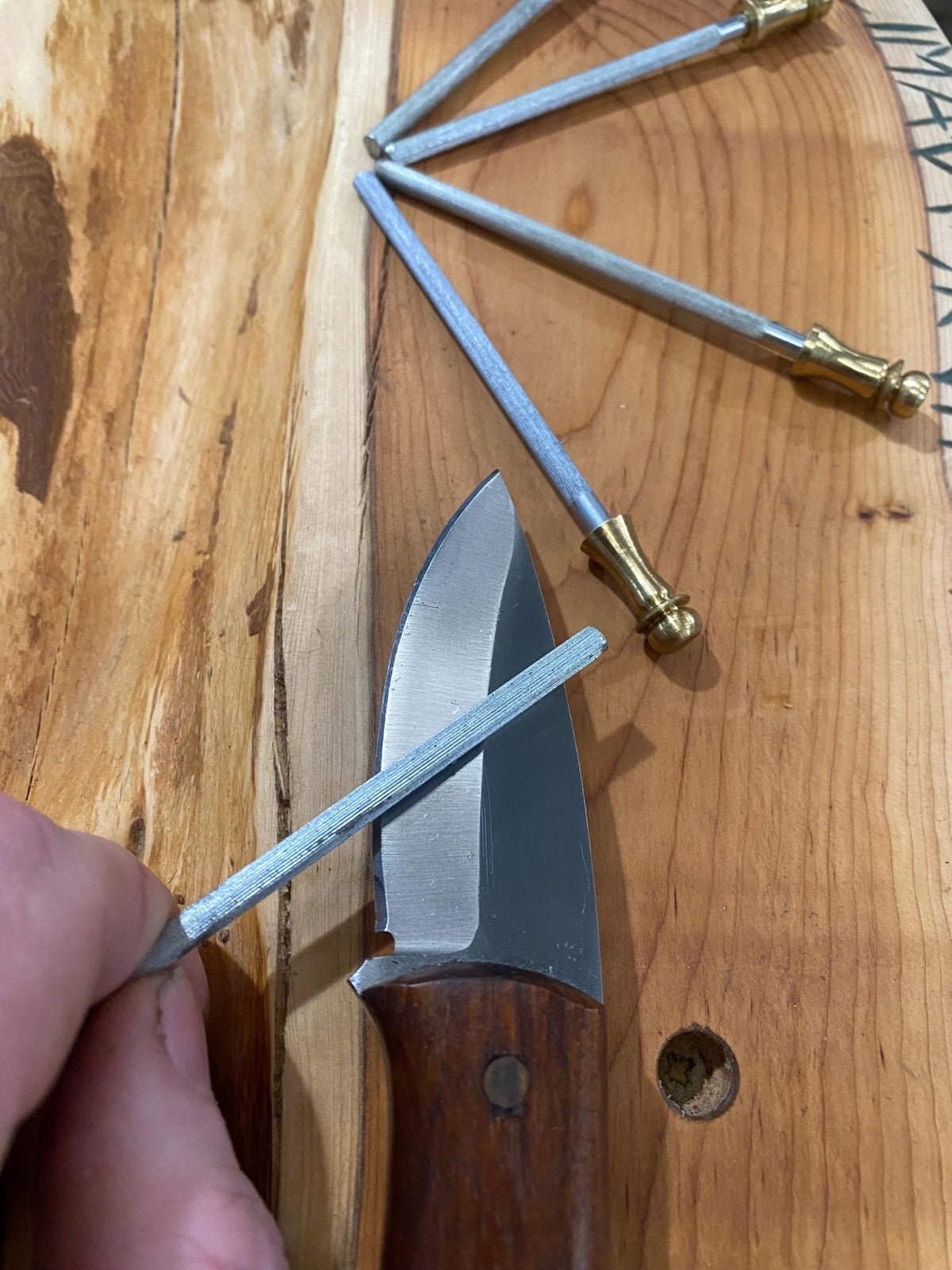 Sharpening Steel — Brass-Capped Pocket Honing Steel - Bushman Survival