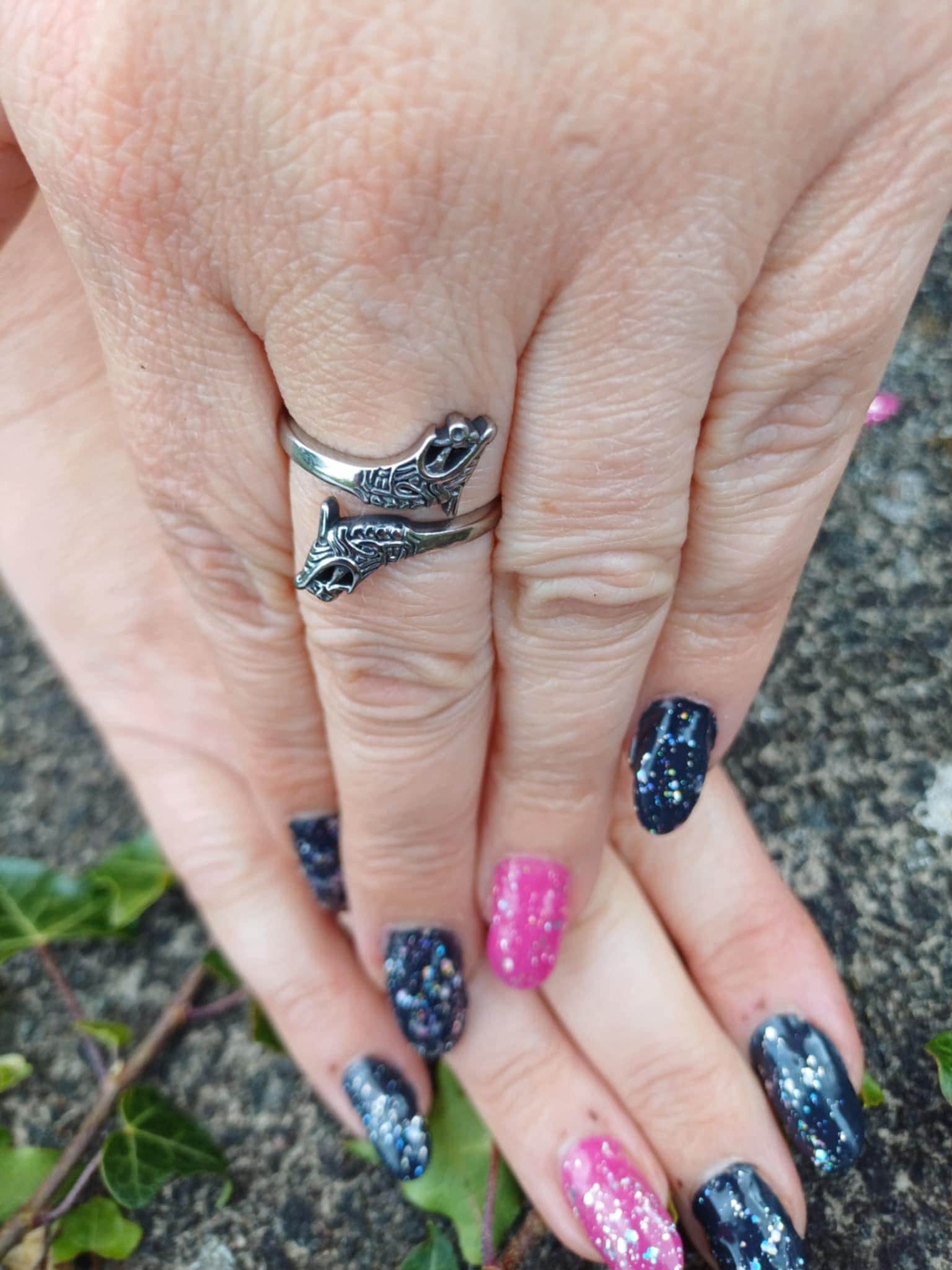 Sköll & Hati Ring — Double Wolf Head Viking Ring - Bushman Survival