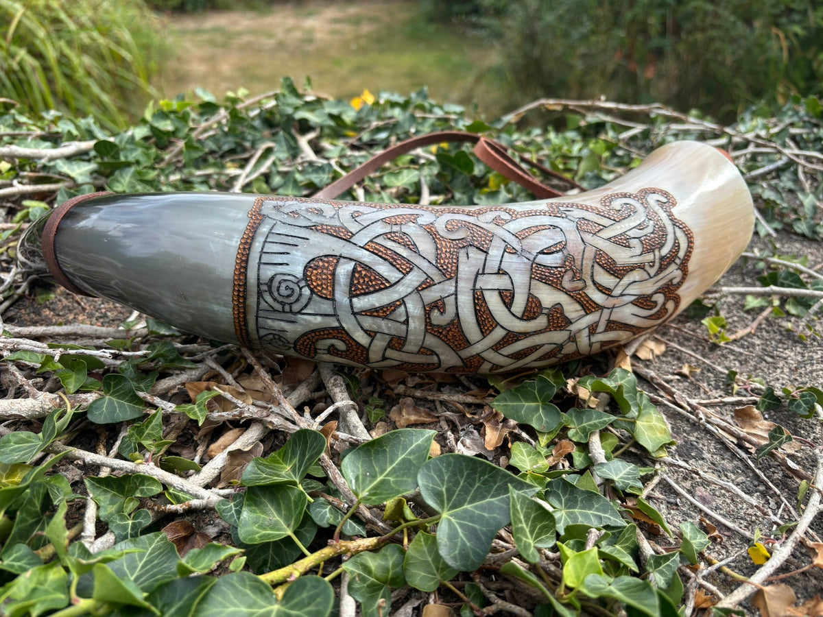 Viking Blowing Horn — Mammen Style Carving - Bushman Survival