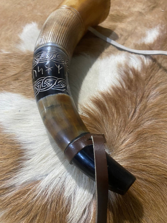 Viking Blowing Horn — Younger Futhark Rune Carved - Bushman Survival