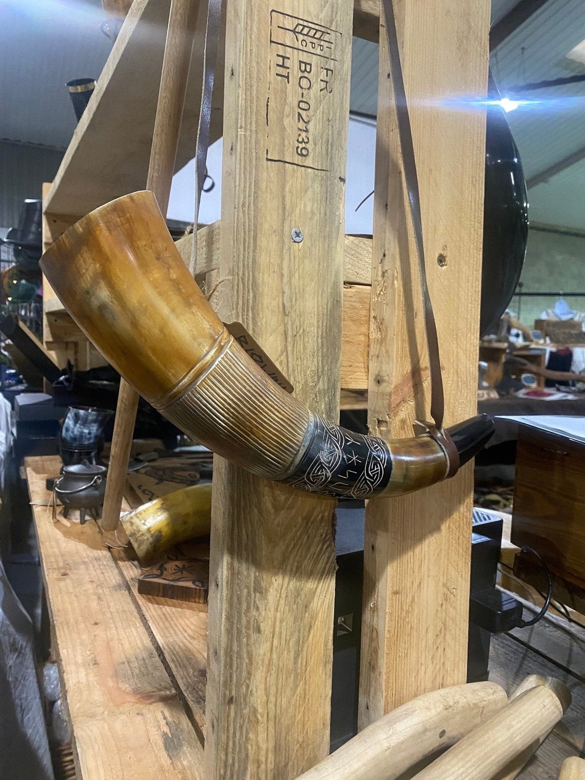 Viking Blowing Horn — Younger Futhark Rune Carved - Bushman Survival