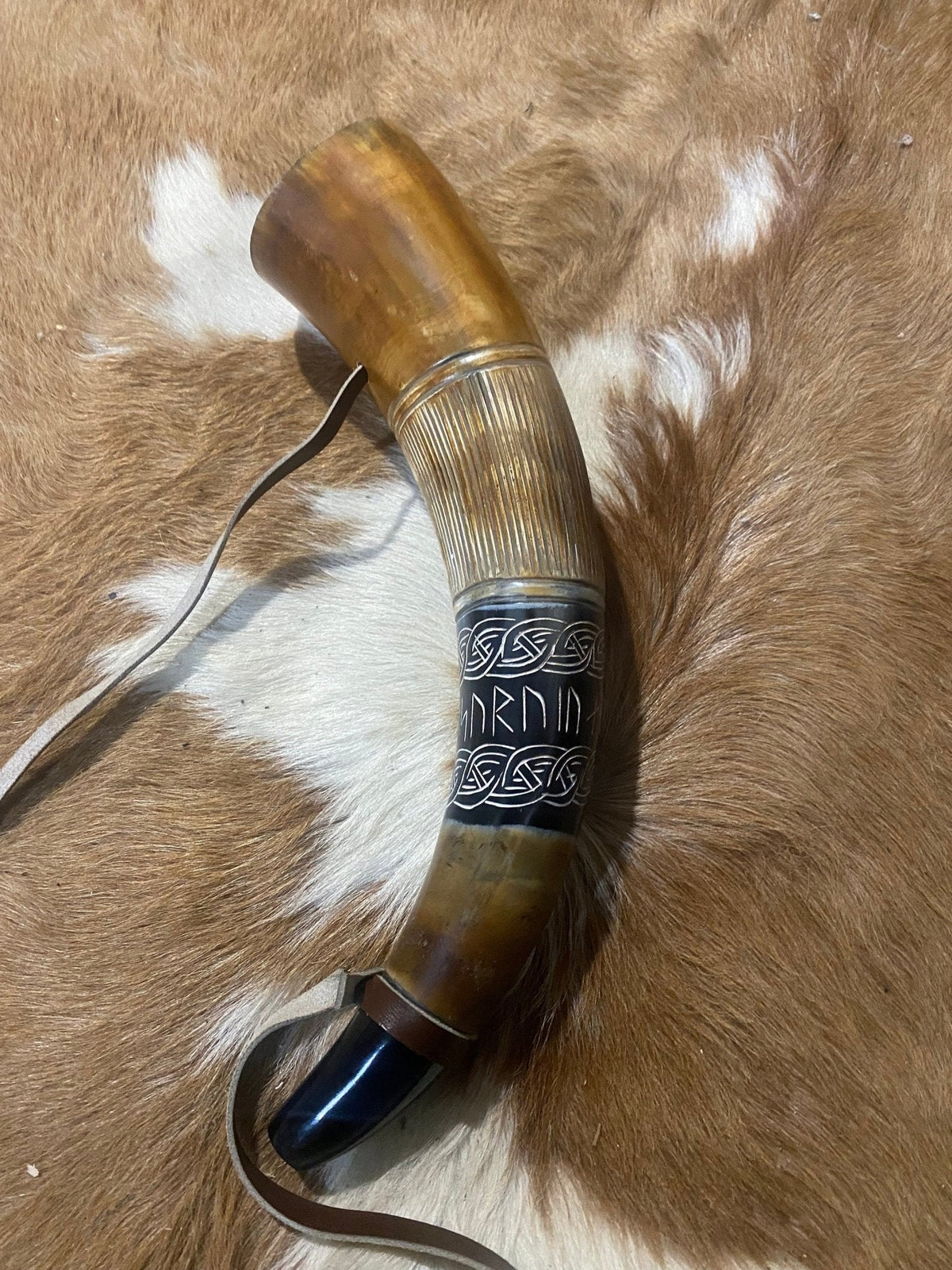 Viking Blowing Horn — Younger Futhark Rune Carved - Bushman Survival