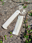 Handmade Viking bone comb detail showing authentic medieval craftsmanship