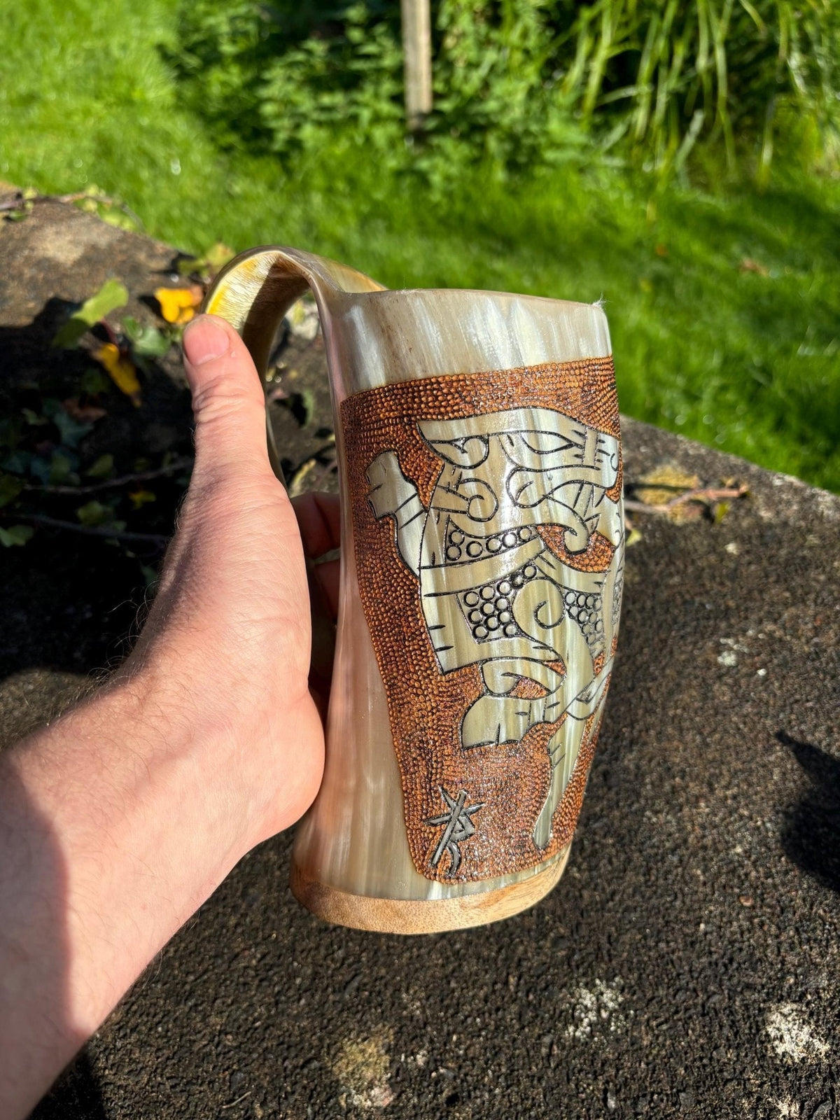 Viking Drinking Horn Tankard — Tyr & Fenrir - Bushman Survival