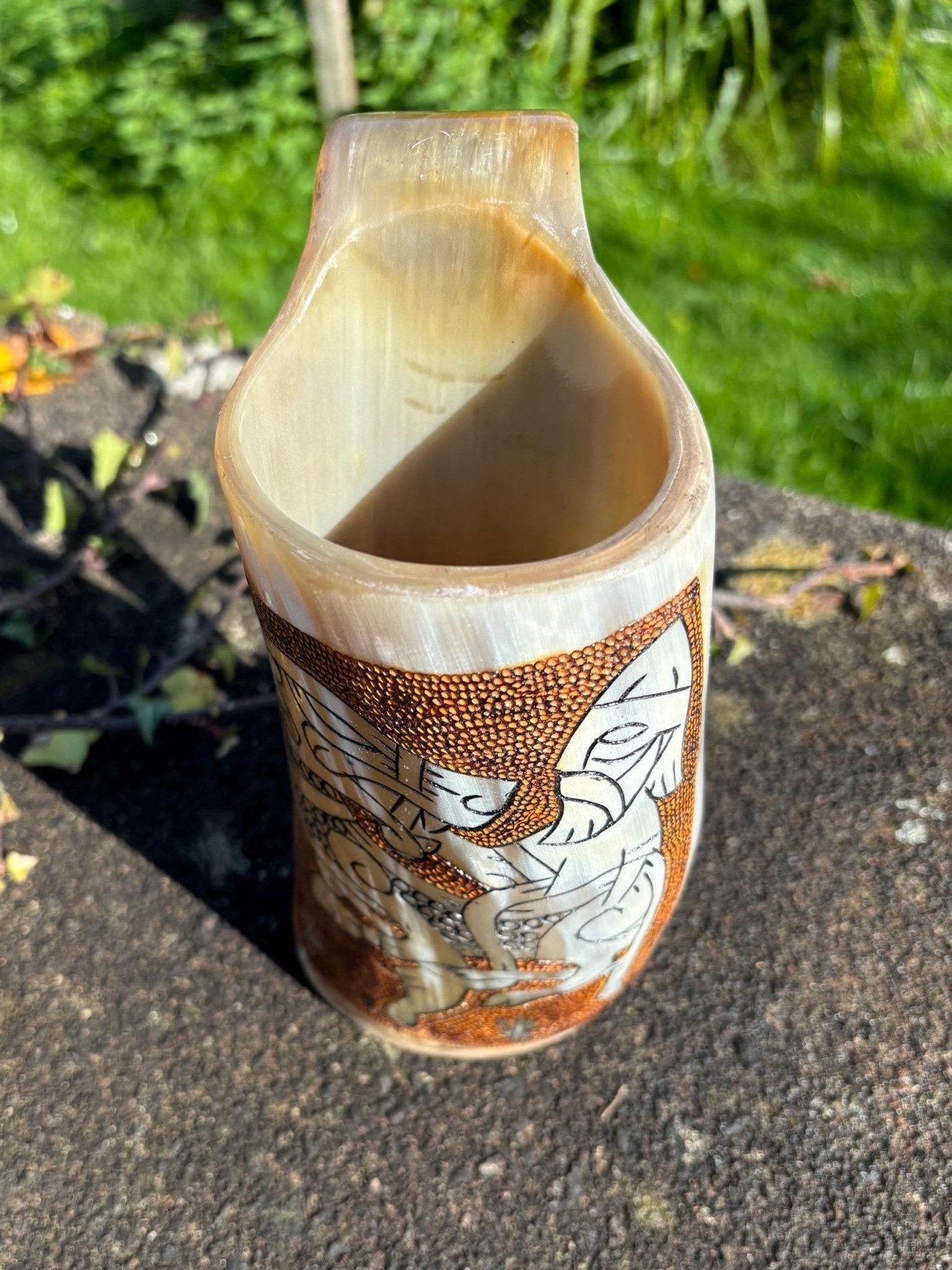 Viking Drinking Horn Tankard — Tyr & Fenrir - Bushman Survival