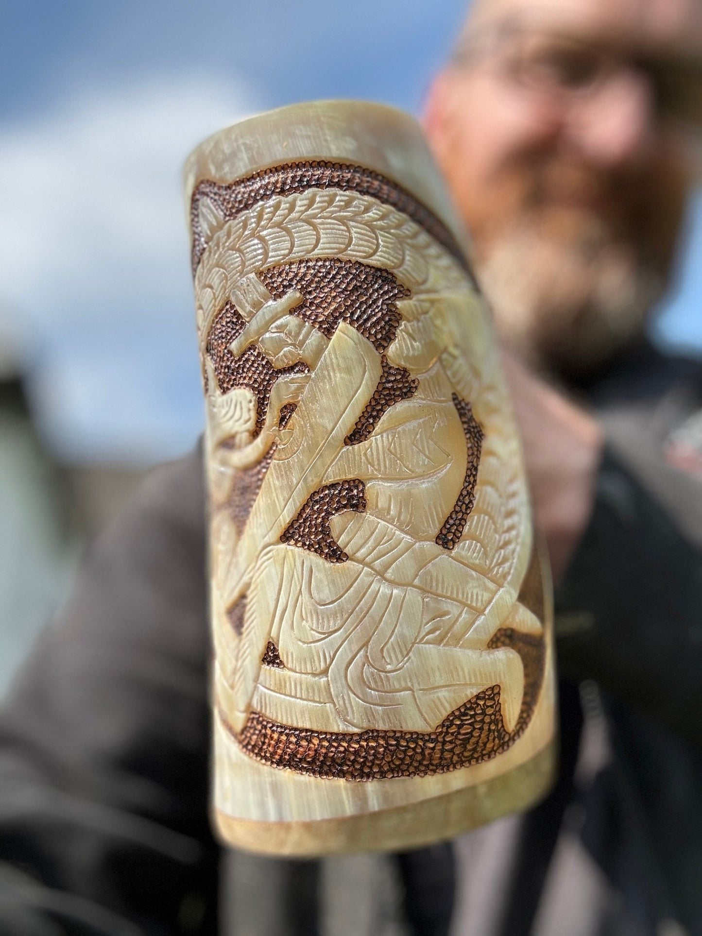 Viking Horn Tankard, Thor and Jörmungandr - Bushman Survival