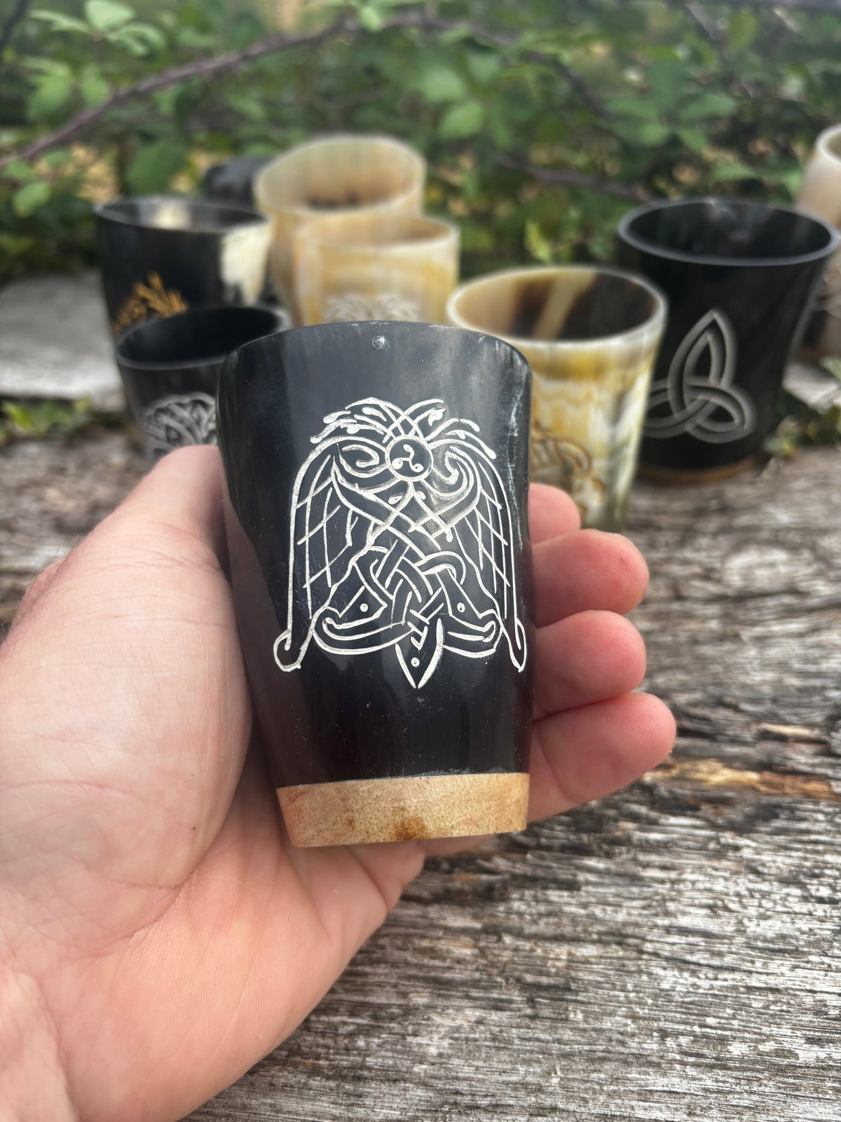 Viking Horn Cups — Small Hand-Carved Horn Glass - Bushman Survival