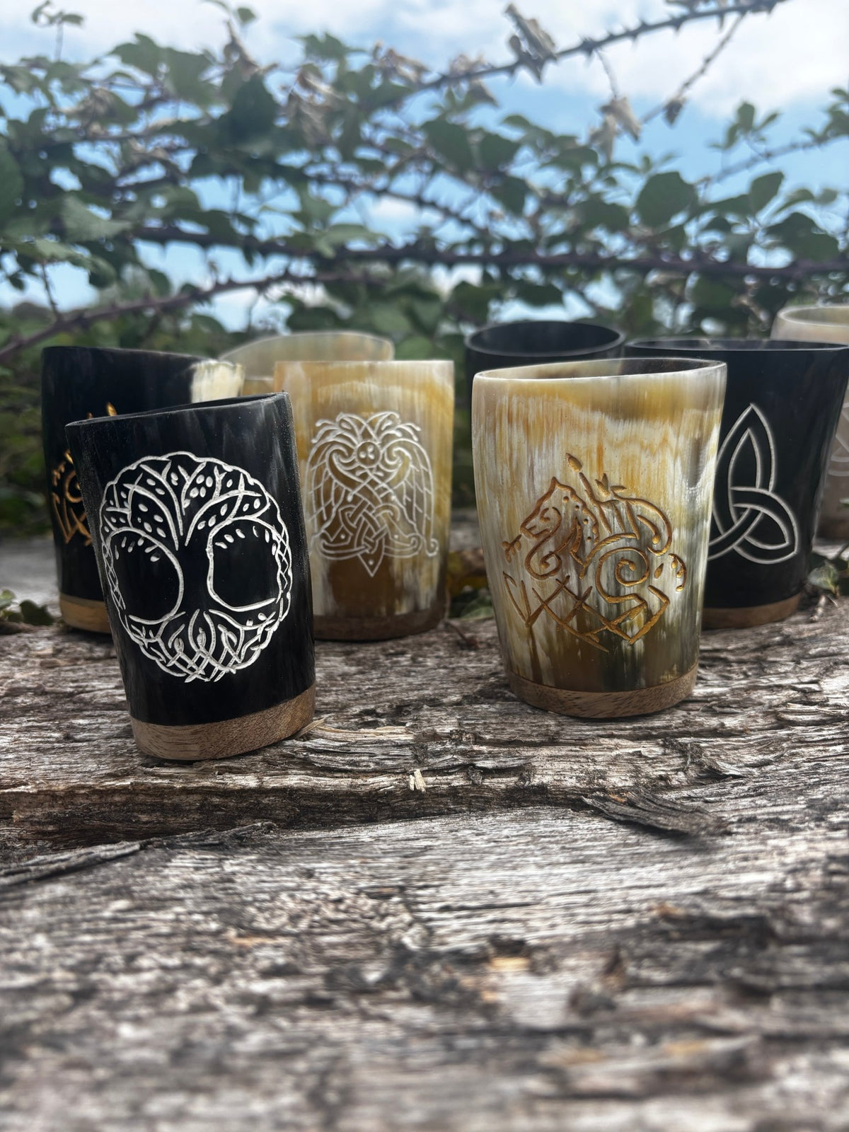 Viking Horn Cups — Small Hand-Carved Horn Glass - Bushman Survival