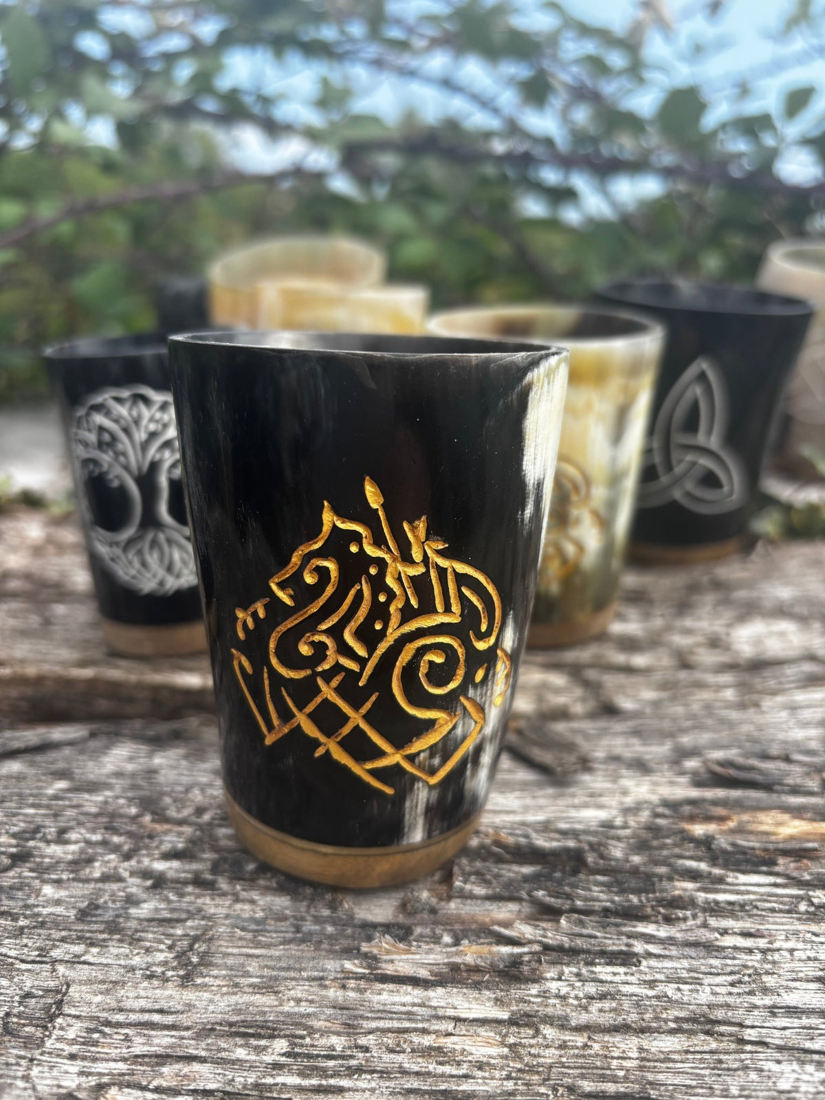 Viking Horn Cups — Small Hand-Carved Horn Glass - Bushman Survival