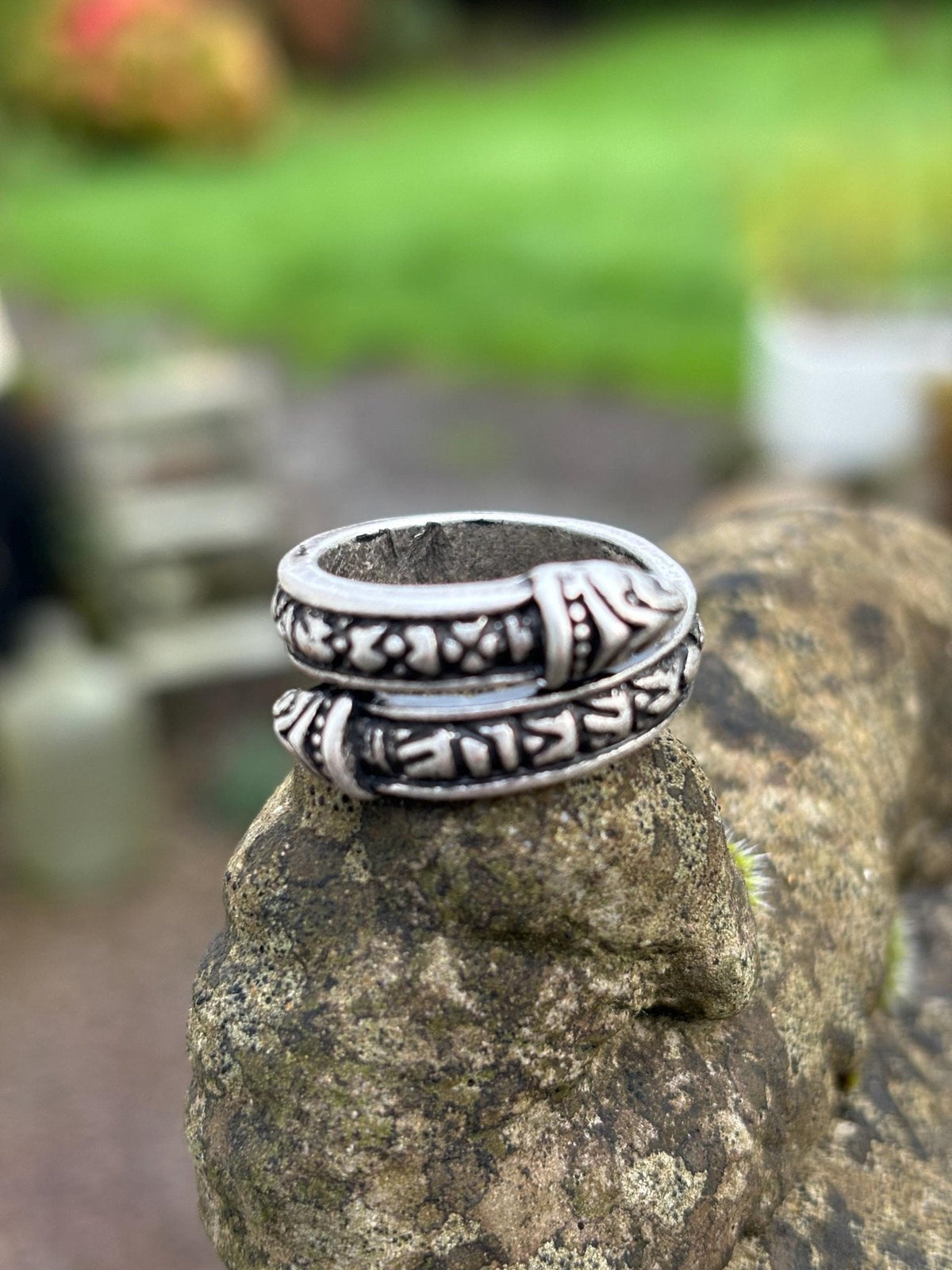 Viking Ring — Loki's Snake, Double-Headed Serpent & Elder Futhark Runes - Bushman Survival