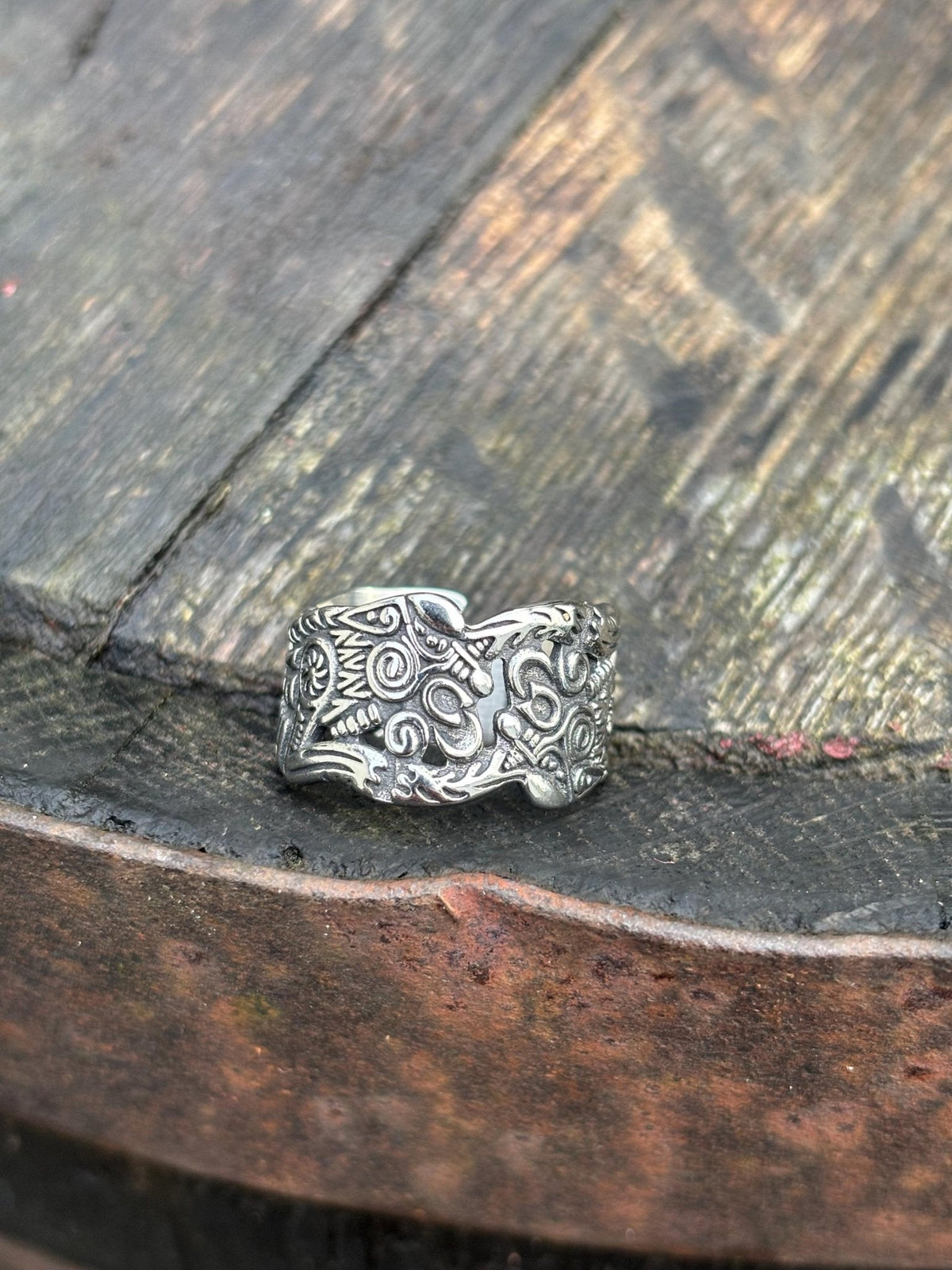Viking Ring — Odin's Wolves, Geri & Freki - Bushman Survival