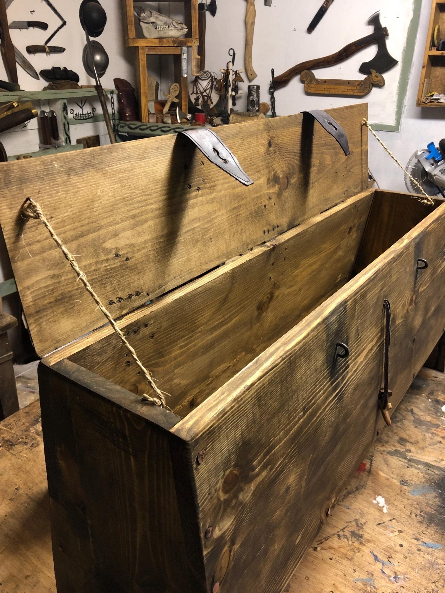 Viking Sea Chest — Mastermyr Replica, Handmade in Hardwood - Bushman Survival