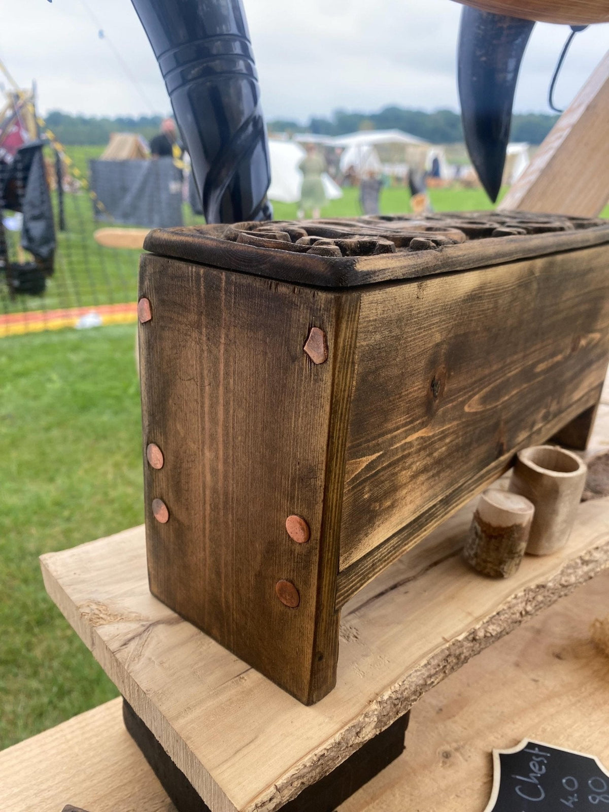 Viking Sea Chest — Small, Hand-Carved Hardwood - Bushman Survival