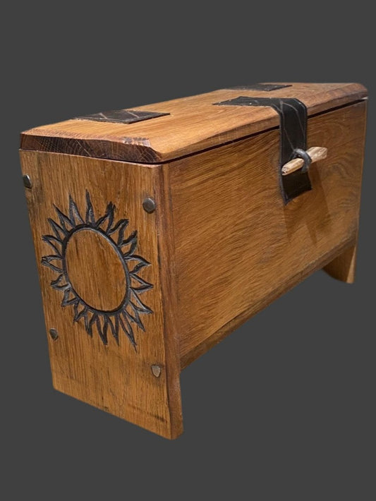 Viking Sea Chest — Small, Hand-Carved Hardwood - Bushman Survival