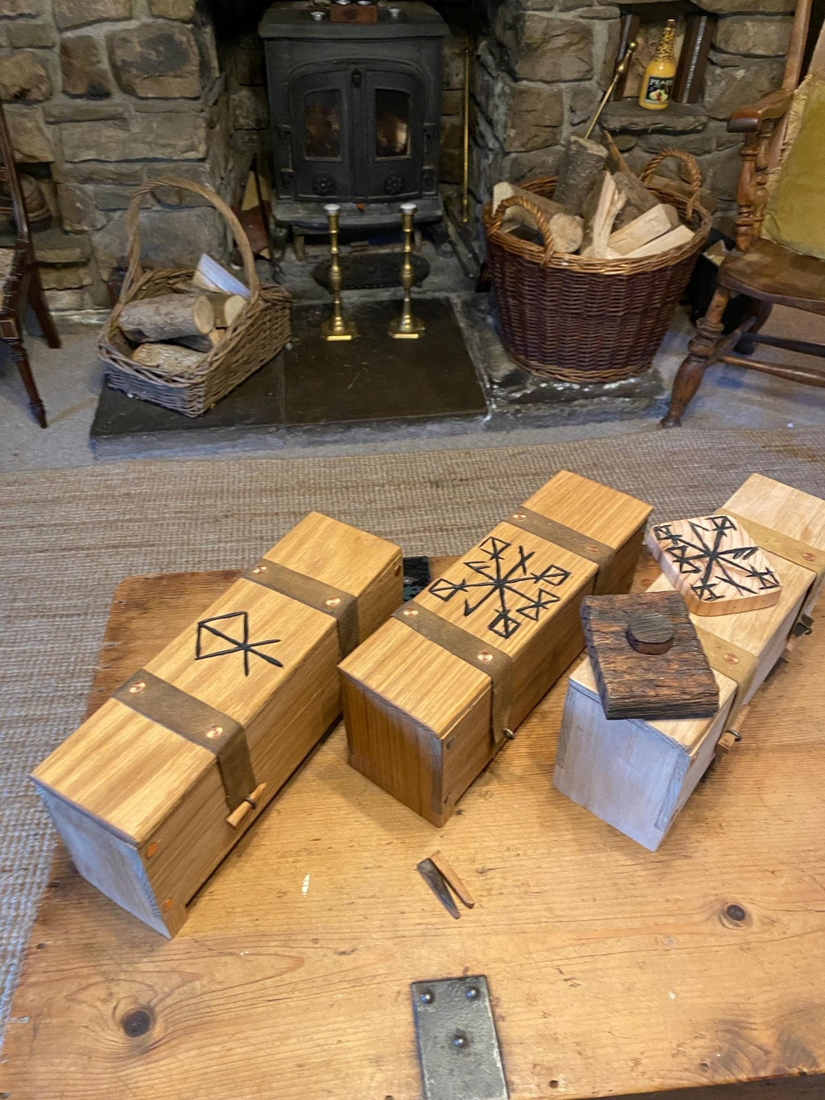 Viking Sea Chest — Small, Hand-Carved Hardwood - Bushman Survival