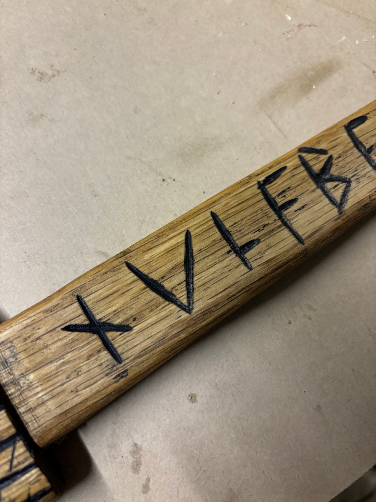Wooden Viking Seax, Oak and hand carved - Bushman Survival