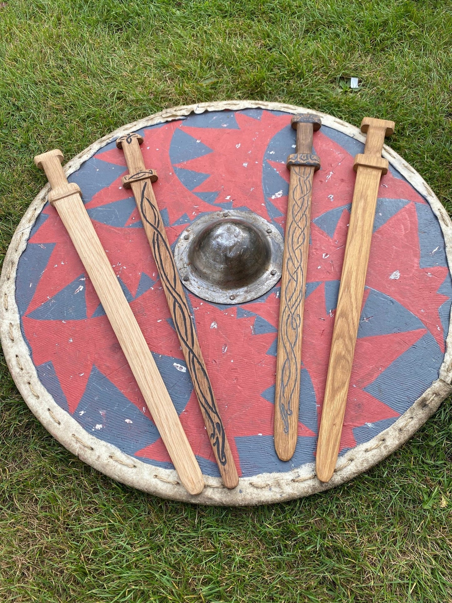 Wooden Viking Sword, Oak and hand carved - Bushman Survival