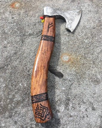 Hand Carved Bearded Hatchet - Skeggox Axe - Bushman Survival