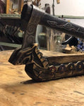 Carved Viking Ship Axe Holder, Axe Stand - Bushman Survival