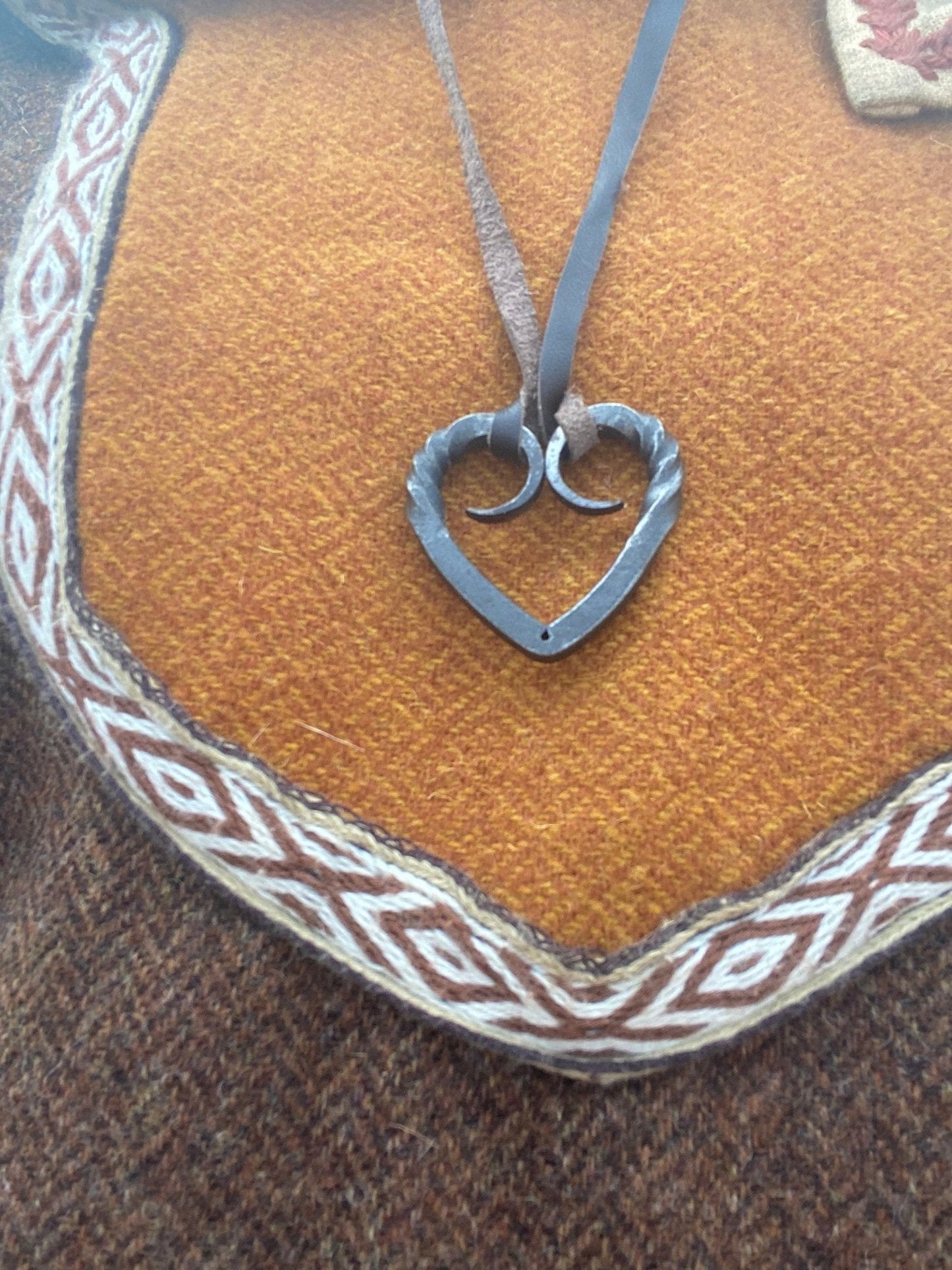 Hand Forged Love Heart, Rams Horns, Necklace, Tote or Keyring - Bushman Survival