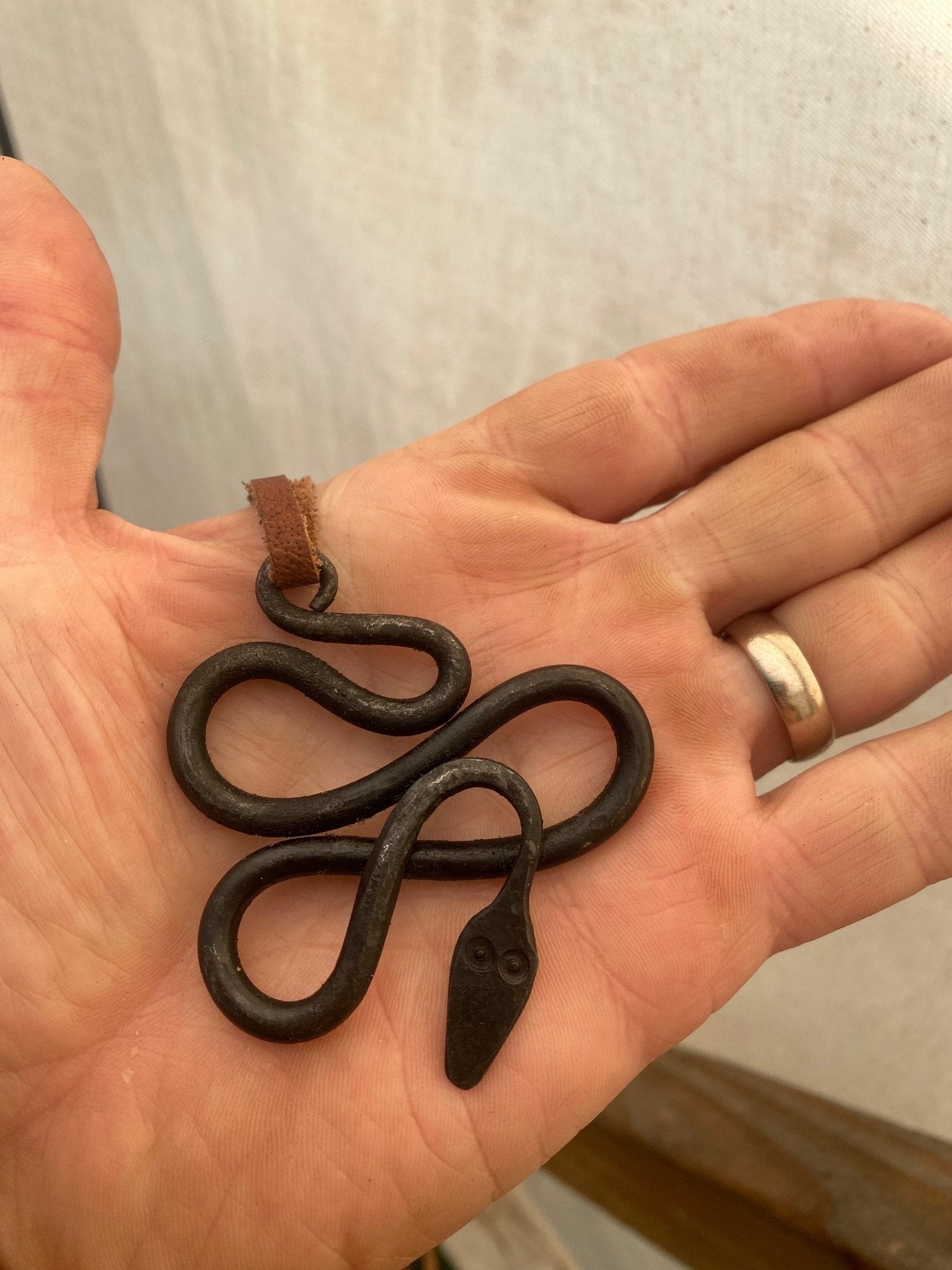Loki's Pendant , Hand Forged Snake, Necklace, Tote or Keyring - Bushman Survival