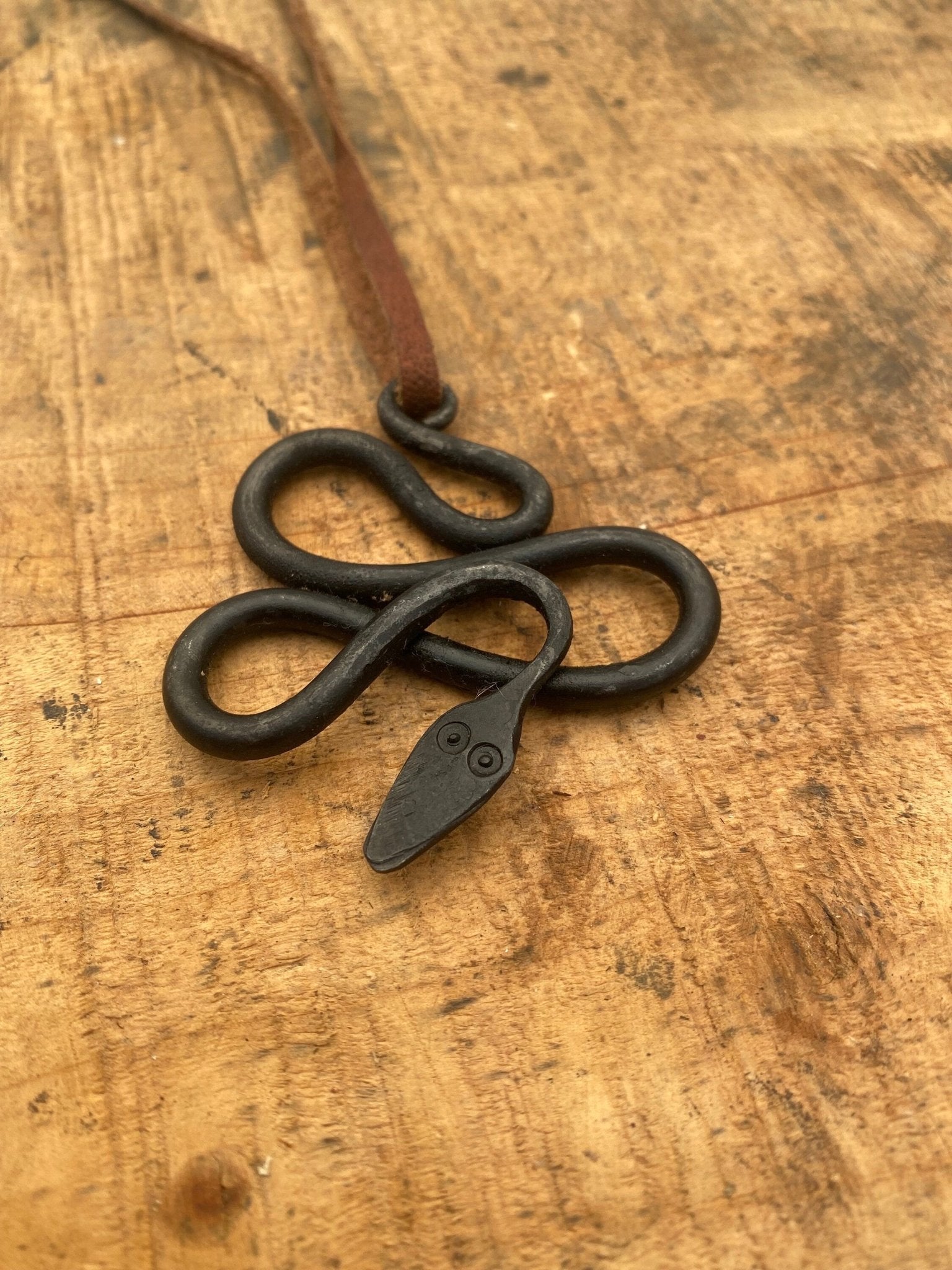 Loki's Pendant , Hand Forged Snake, Necklace, Tote or Keyring - Bushman Survival
