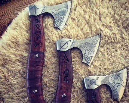 Hand Carved Bearded Hatchet - Skeggox Axe - Bushman Survival