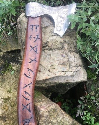 Hand Carved Bearded Hatchet - Skeggox Axe - Bushman Survival