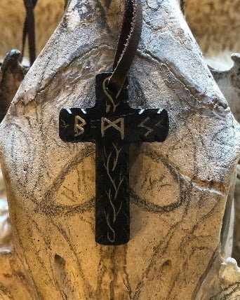 Hand forged cross outlet pendant