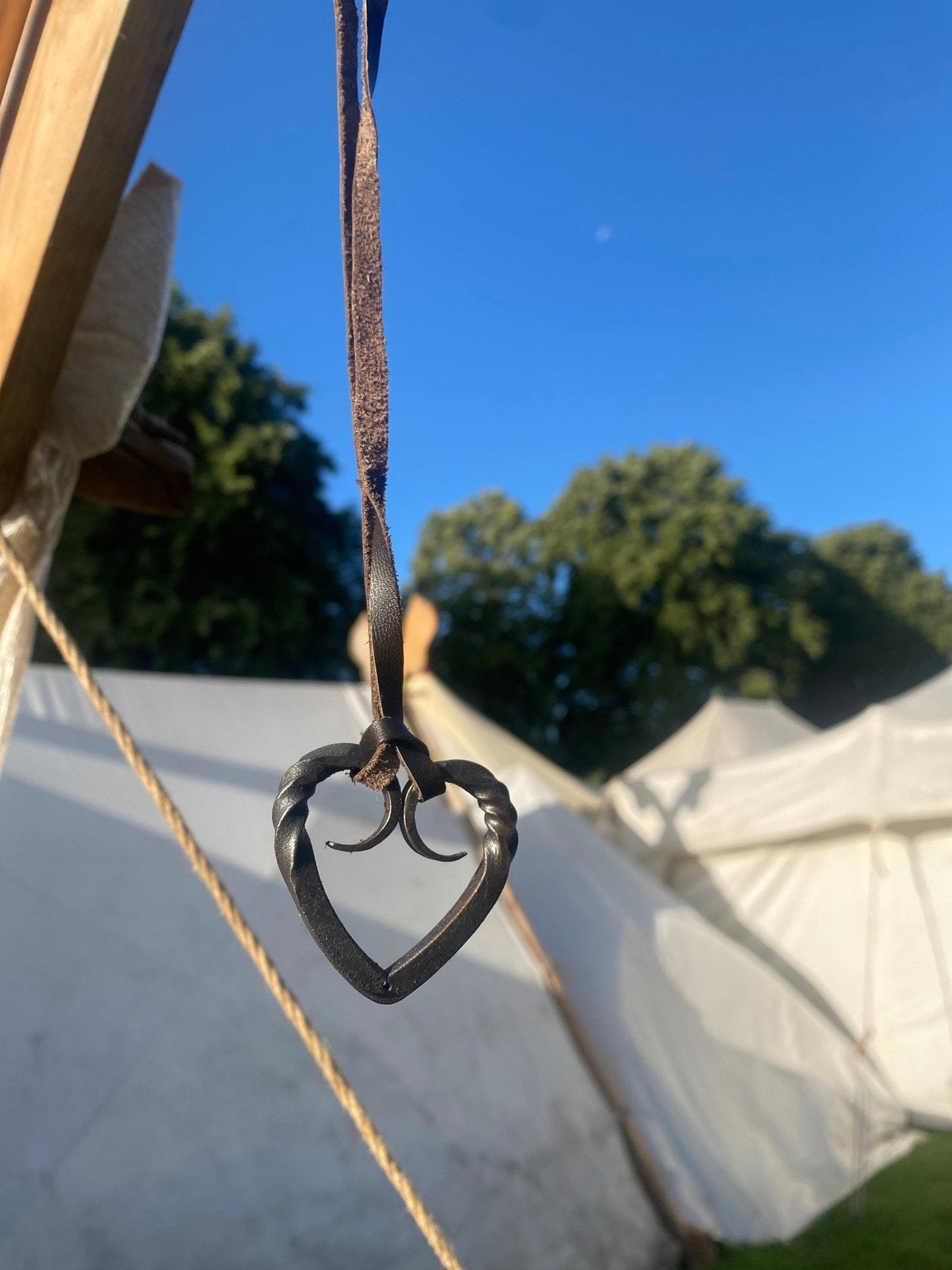 Hand Forged Love Heart, Rams Horns, Necklace, Tote or Keyring - Bushman Survival