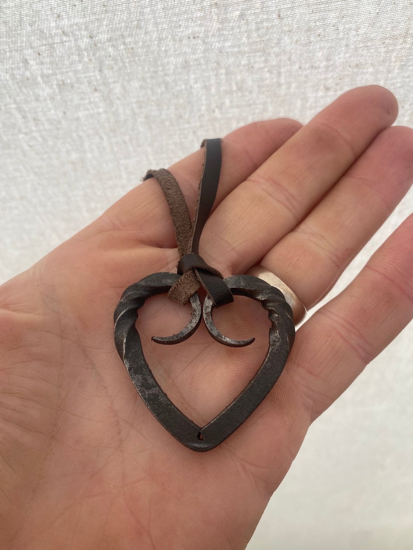 Hand Forged Love Heart, Rams Horns, Necklace, Tote or Keyring - Bushman Survival