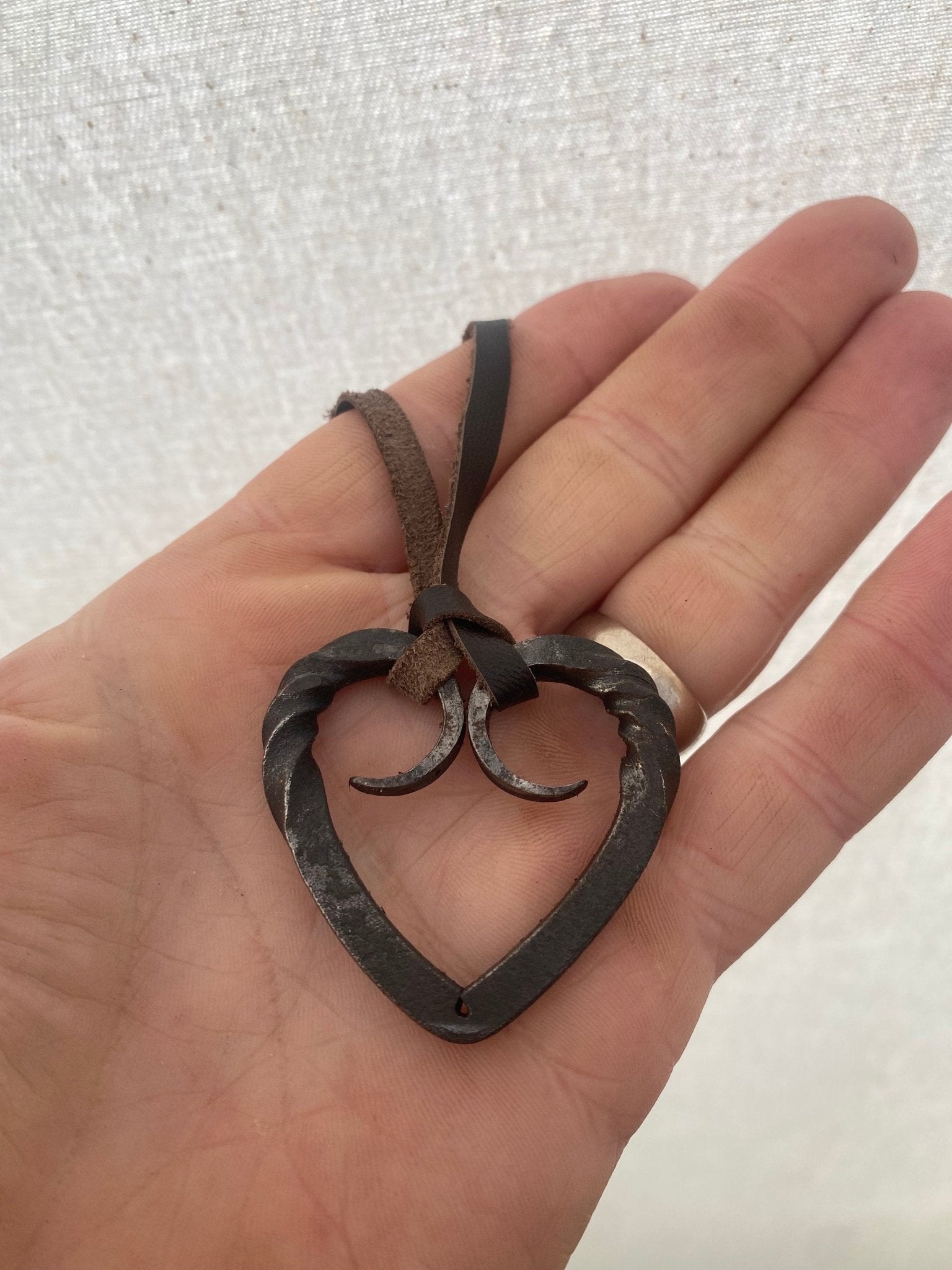 Hand Forged Love Heart, Rams Horns, Necklace, Tote or Keyring - Bushman Survival