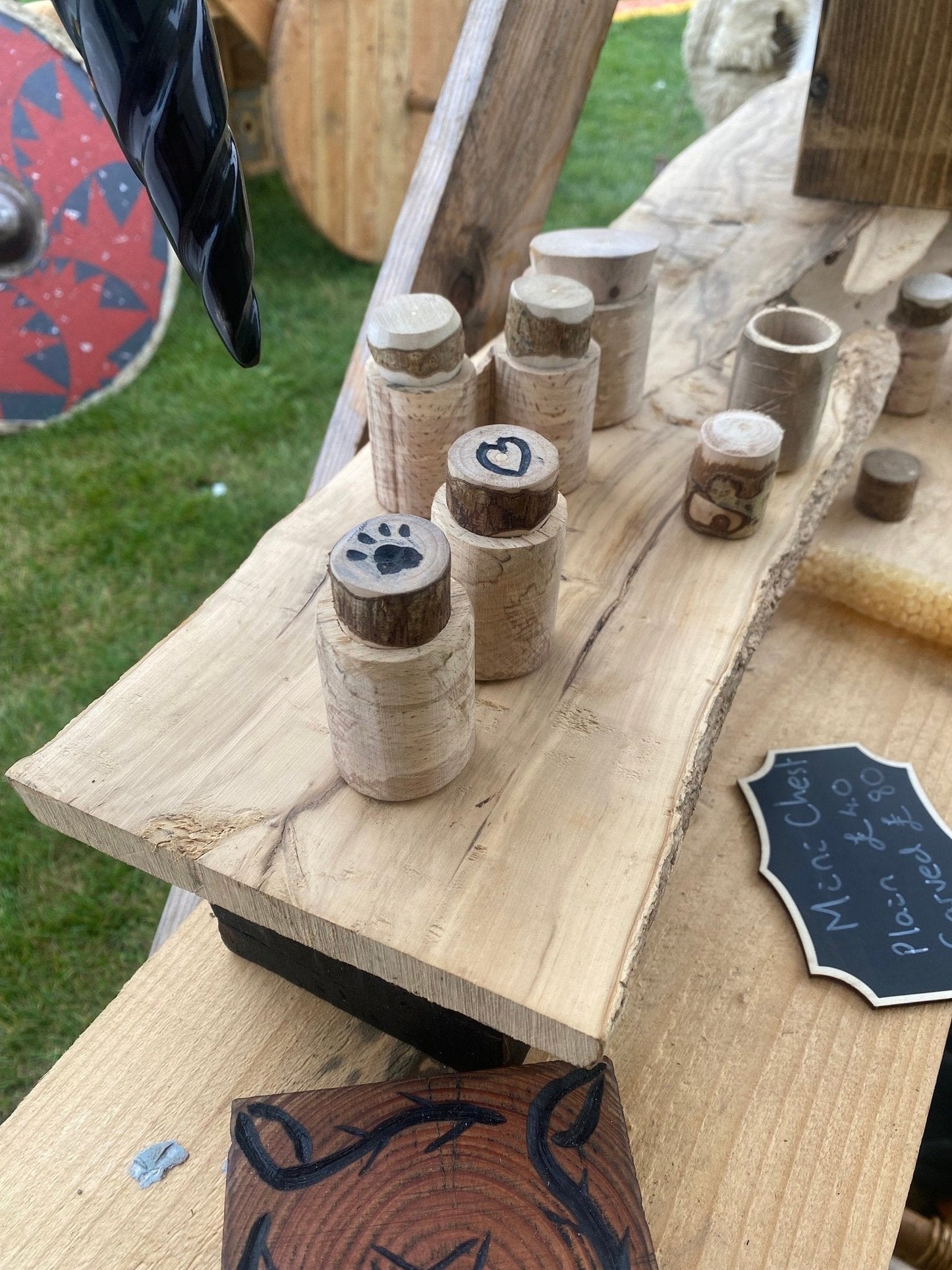 Wooden Storage Pots, Seed, Herb or Medicines - Bushman Survival