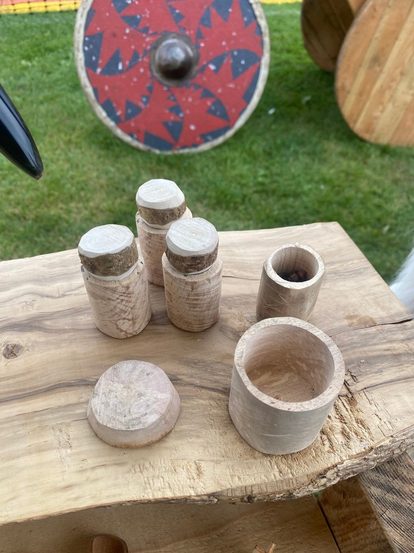 Wooden Storage Pots, Seed, Herb or Medicines - Bushman Survival