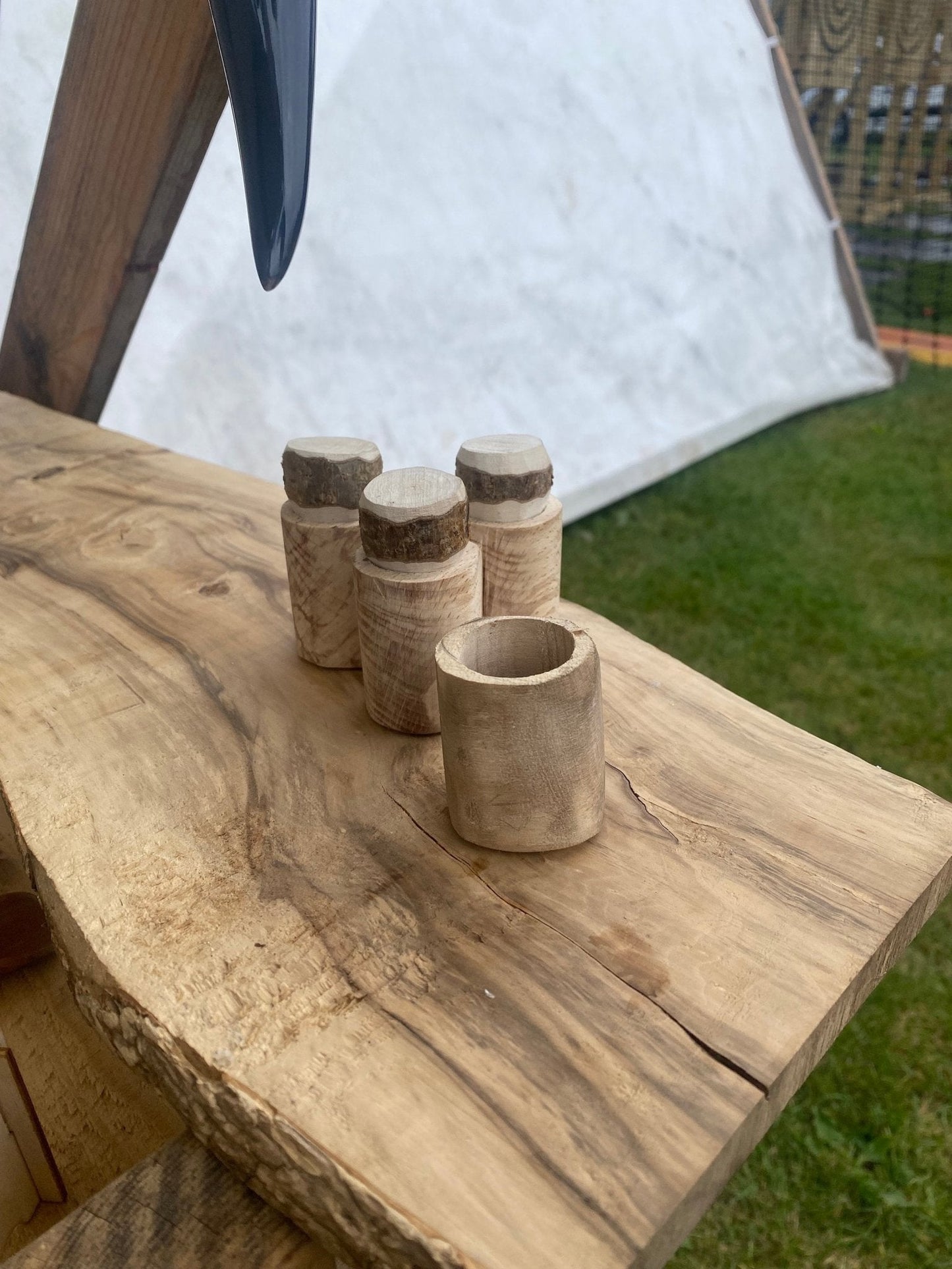 Wooden Storage Pots, Seed, Herb or Medicines - Bushman Survival