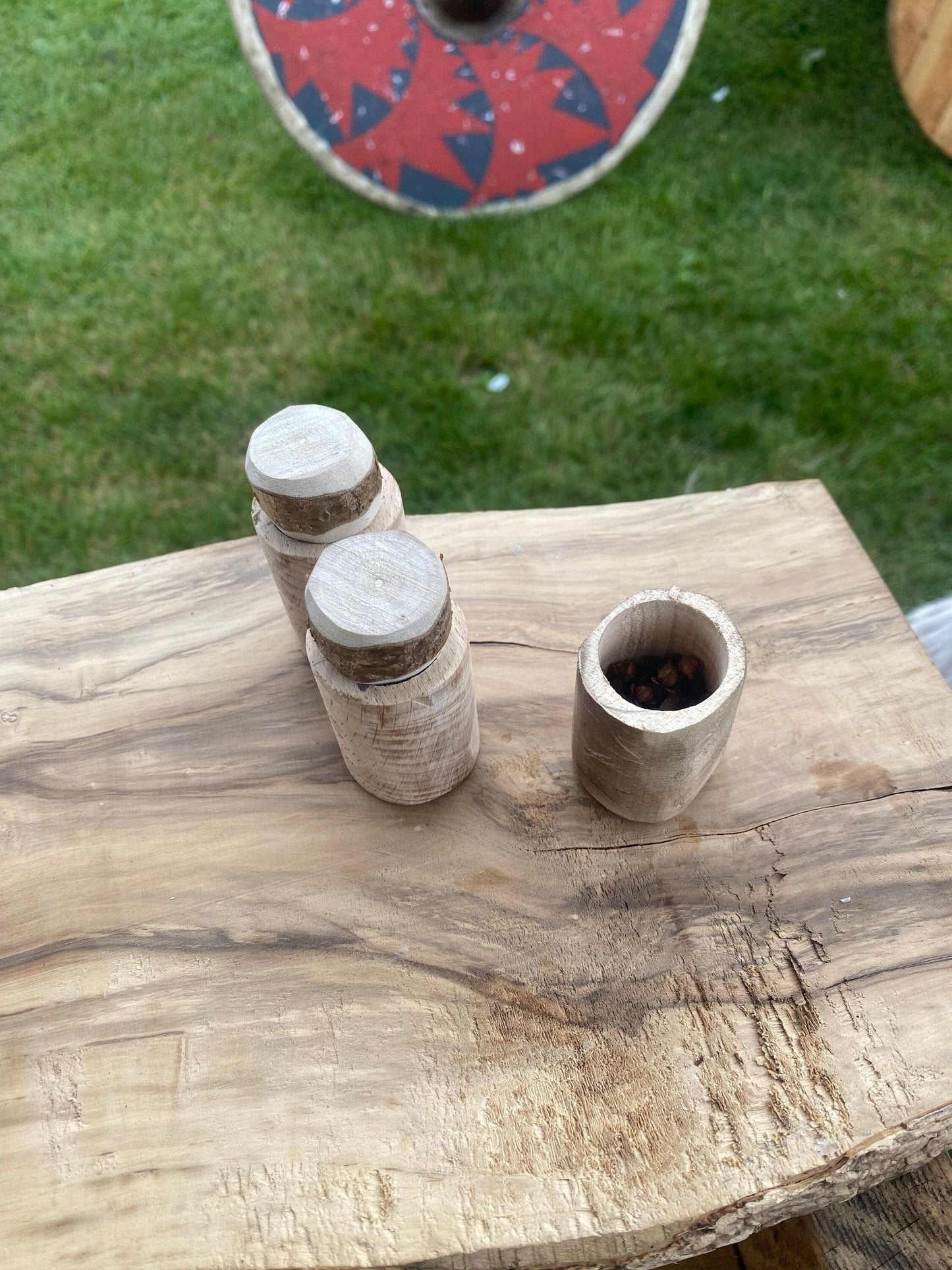 Wooden Storage Pots, Seed, Herb or Medicines - Bushman Survival