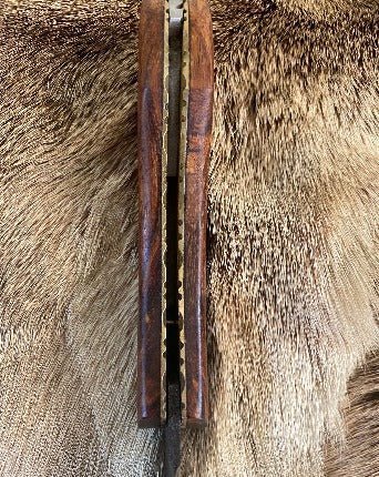 Intricate bevelling on the back of a UK legal Folding Seax Pocket Knife - Bushman Survival
