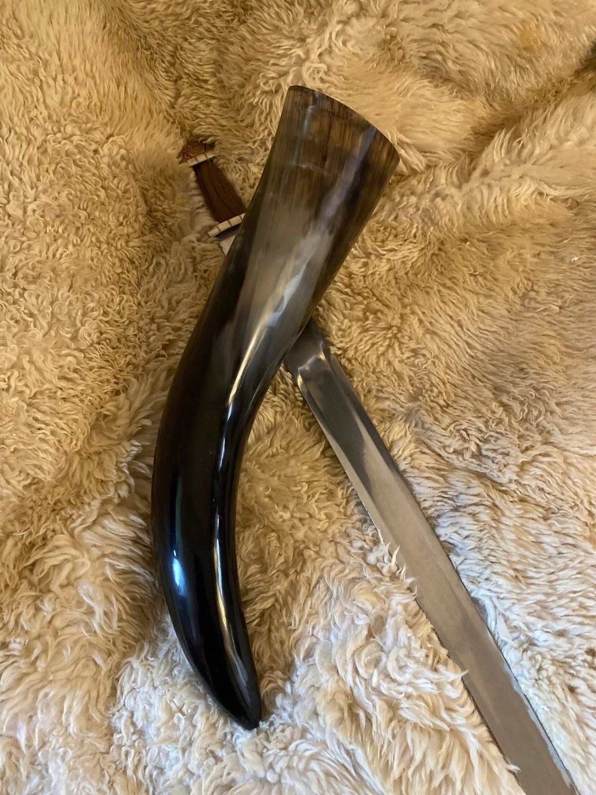 Huge Viking Drinking Horn — 2+ Litre Ox Horn - Bushman Survival