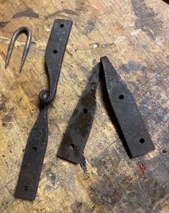 Medieval Hinges and clasp - Hand forged hinges