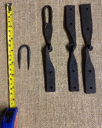 Medieval Hinges and clasp - Hand forged Viking hinges - (Birca) - Bushman Survival