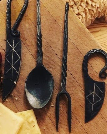 Medieval Cutlery Set — Hand-Forged Carbon Steel - Bushman Survival