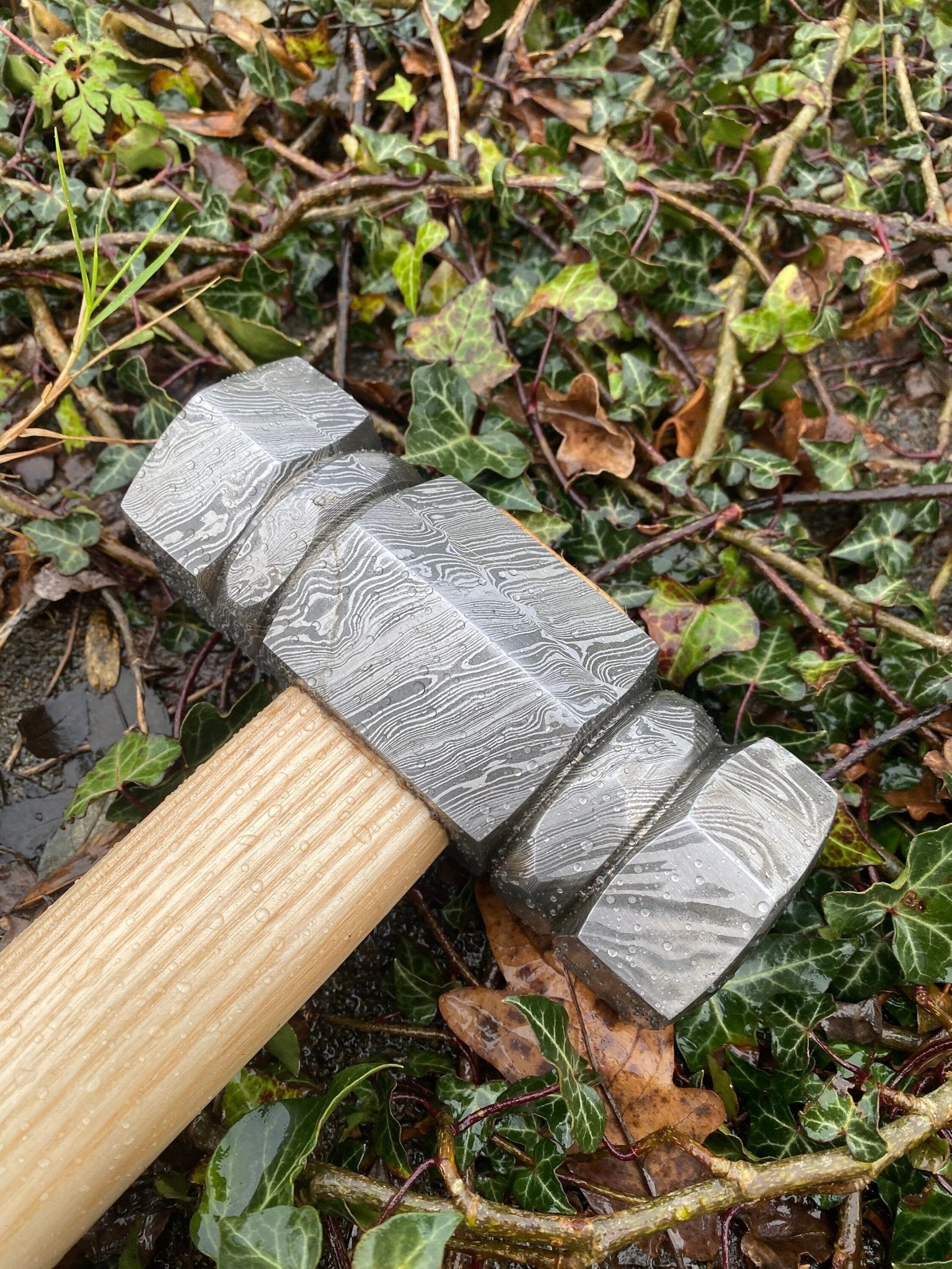 Mjolnir, Blacksmiths Damascus Hammer - Bushman Survival