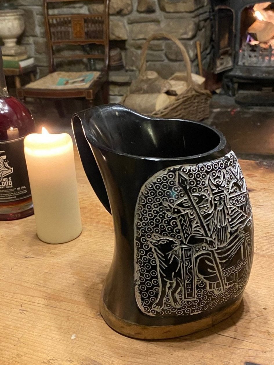 Odin's Tankard — Hand-Carved Viking Drinking Horn Mug - Bushman Survival